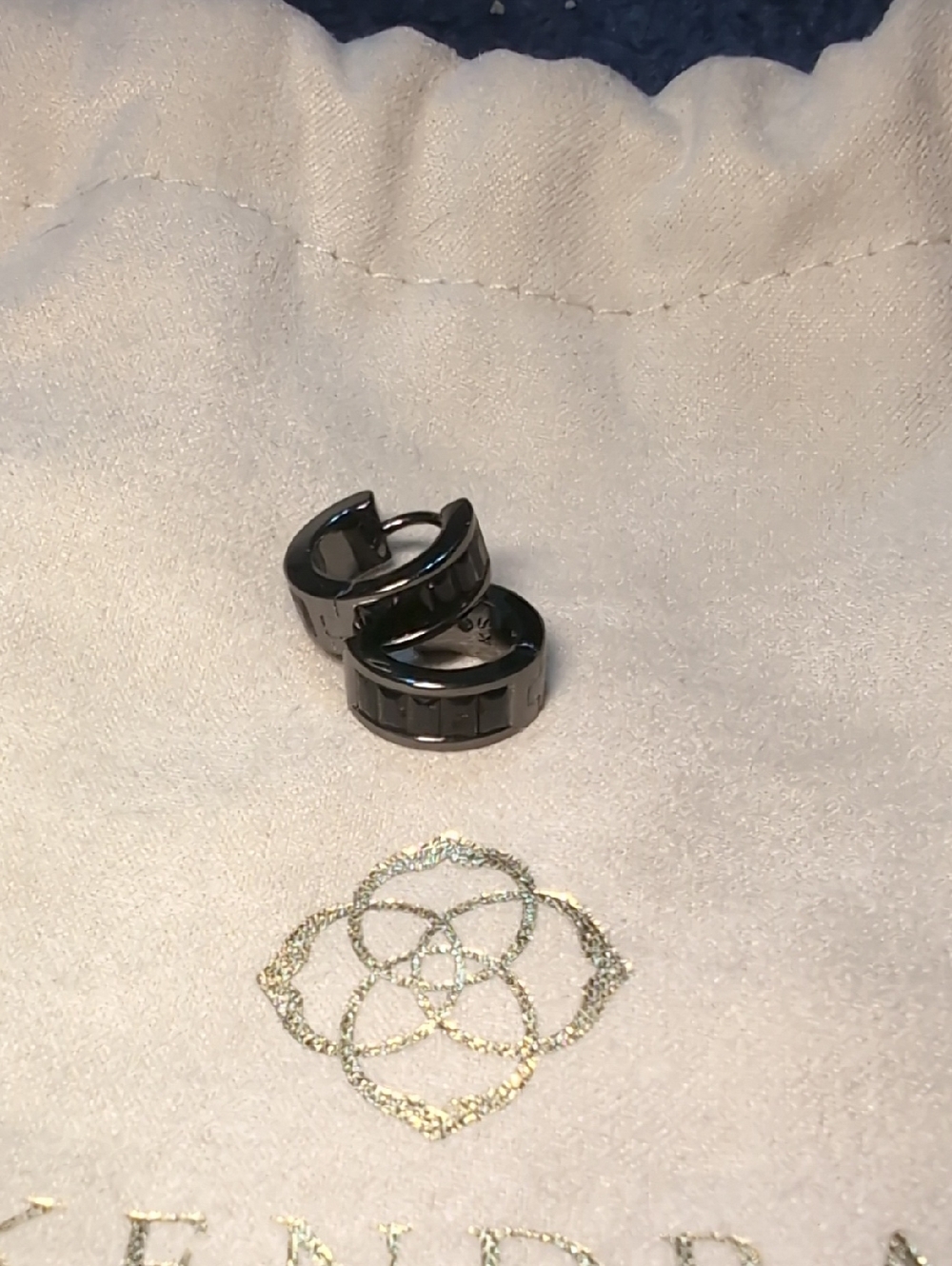 Kendra Scott Black/Gunmetal Huggie Hoop Earrings